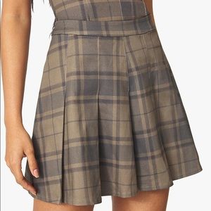 WeWoreWhat Pleated High Rise Skirt in Cool Plaid